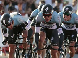Cyklist tmu Omega Pharma-Quick-Step finiuj v tmov asovce v vodn etap