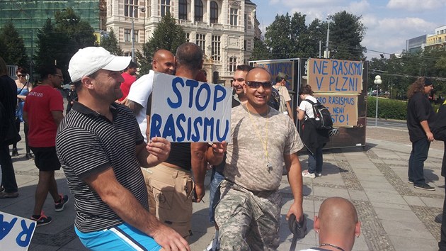 Demonstrace proti rasismu v Plzni.