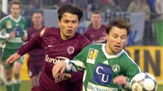 Fotbalista Libor Sionko (vlevo) ze Sparty Praha a Marcel Melecký z Bohemians Fotbalista Libor Sionko (vlevo) ze Sparty Praha a Marcel Melecký z Bohemians