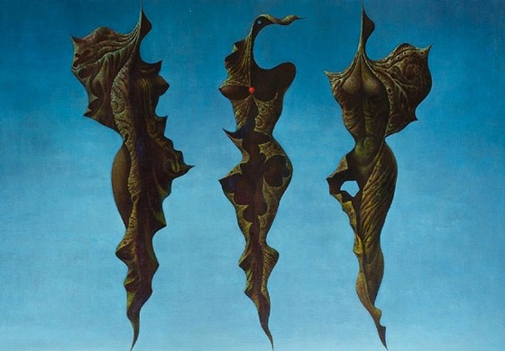 Frantiek Muzika, Ti velké larvy III v modré, 1970