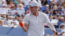 eský tenista Tomá Berdych se raduje z postupu do 3. kola US Open.