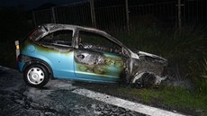 Po střetu s divokým prasetem auto prakticky celé shořelo, zvíře srážku Po střetu s divokým prasetem auto prakticky celé shořelo, zvíře srážku