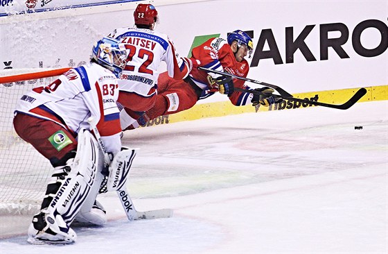 V PÁDU. Také v nedli proti Rusku na závr eských hokejových her se...