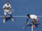 SPOLUPRCE. Radek tpnek sleduje, jak jeho indick park Leander Paes...