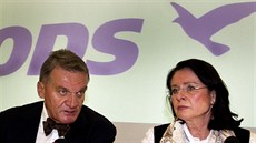 Bohuslav Svoboda a Miroslava Němcová na jednání regionální rady ODS v Praze (3.... Bohuslav Svoboda a Miroslava Němcová na jednání regionální rady ODS v Praze (3....
