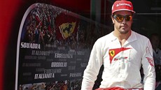 SOUSTEDNÍ. panlský jezdec Fernando Alonso ped startem kvalifikace na...