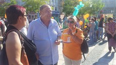 Jaroslav Zavadil na mítinku SSD v Ostrav na Masarykov námsti