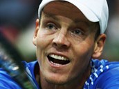 SNAHA. Tom Berdych v semifinle Davis Cupu proti Argentin. 