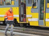 Srážka dvou tramvají na Karlovarské třídě v Plzni. Srážka dvou tramvají na Karlovarské třídě v Plzni.
