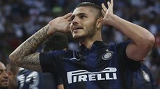 RADOST JEN DV MINUTY. Takhle slavil útoník Interu Milán Mauro Icardi gól...