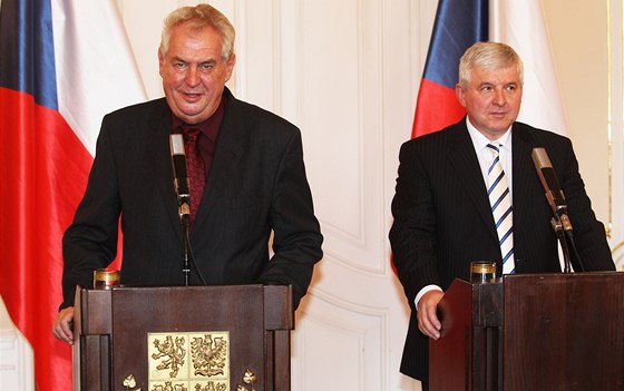 Prezident Milo Zeman a Jií Rusnok