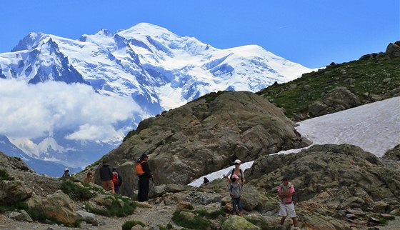 Mont Blanc od jezera Lac Blanc 