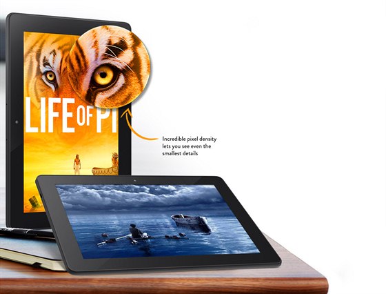 Tablet Kindle Fire HDX s 8,9palcovou úhlopíkou nabízí jeden z nejjemnjích...