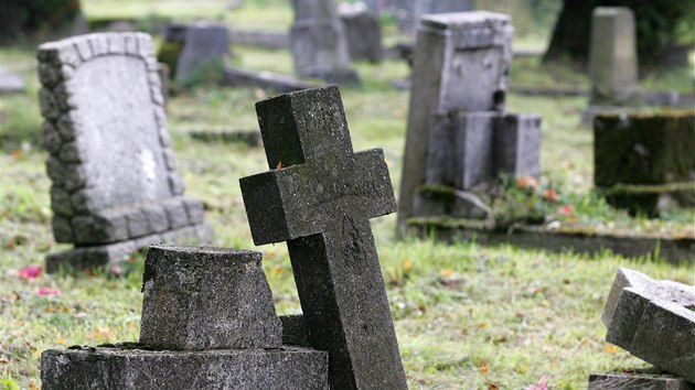 Hroby na starm hbitov zanikl obce Lipnice nedaleko Vintova na Sokolovsku.