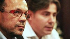 Jaroslav Foldyna a Radek Scherfer při předvolebním brífinku ČSSD v Ústí nad Jaroslav Foldyna a Radek Scherfer při předvolebním brífinku ČSSD v Ústí nad
