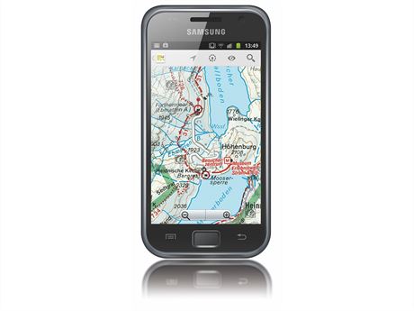 Aplikace PhoneMaps na mobilnm telefonu s OS Android