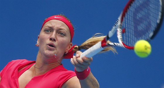 Petra Kvitová v pekingském semifinále s Jelenou Jankoviovou.