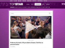 O afée prezidentovy dcery Kateiny Zemanové informuje také slovenská televize...