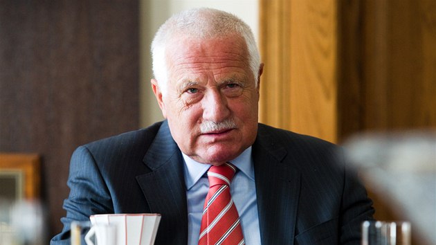 Exprezident Václav Klaus pi rozhovoru s redaktory MF DNES