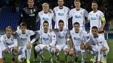 Sestava fotbalist Plzn v zápase Ligy mistr v Petrohradu proti CSKA Moskva.