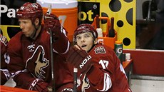 TAK JAK TO VLASTNĚ VYPADALO. Radim Vrbata z Phoenixu si v opakovaném záběru TAK JAK TO VLASTNĚ VYPADALO. Radim Vrbata z Phoenixu si v opakovaném záběru