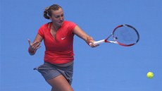 FORHEND. Petra Kvitová ve tvrtfinále turnaje v Pekingu. 