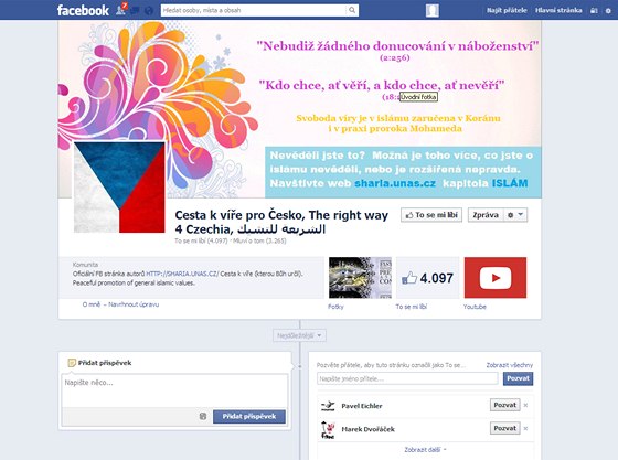 Facebookové stránky vyuívají nkteí muslimové k získání podpory pípadn