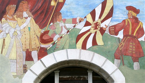 Obnovené fresky na Národním dom v Karlových Varech.