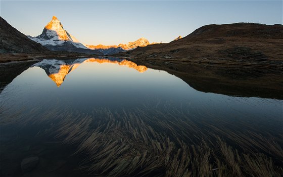 Fote vchody a zpady slunce. vcarsko, Matterhorn