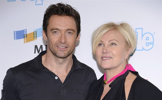 Hugh Jackman a jeho manelka Deborra-Lee Furnessová (12. íjna 2013)