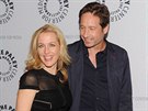 Gillian Andersonová a její kolega David Duchovny (12. íjna 2013)