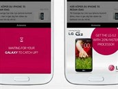 Reklama LG na mobilech konkurennch znaek