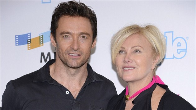 Hugh Jackman a jeho manelka Deborra-Lee Furnessov (12. jna 2013)