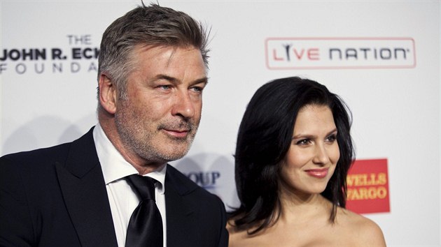 Alec Baldwin a jeho manelka Hilaria (15. jna 2013)