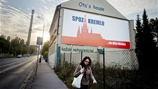 Billboard namíený proti Stran práv oban - Zemanovcm (SPOZ) v Radlické...