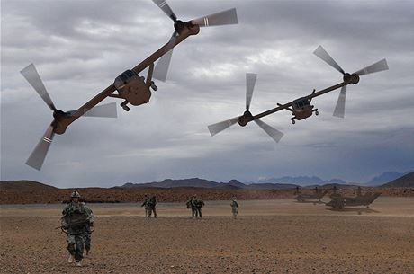 "Helikoptra budoucnosti" podle projektu spolenost Bell Helicopter a Lockheed
