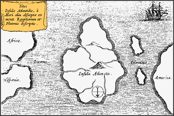 Modelovým píkladem legendární zem je Atlantida. Byla situována doprosted