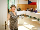 Otevení volební místnosti v Drodín na Olomoucku. (25. íjna 2013)