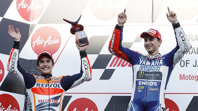 JEDEN Z NICH BUDE MISTREM SVTA. Jorge Lorenzo (VPRAVO) A Marc Mrquez.