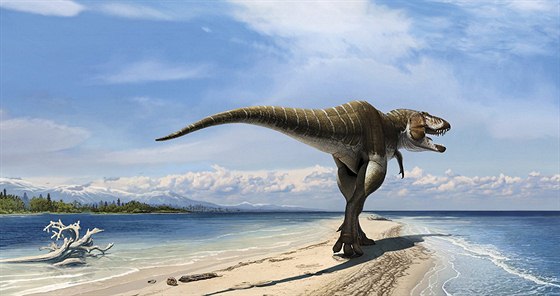 Vizualizace nov objeveného dinosaura, který dostal jméno Lythronax argestes