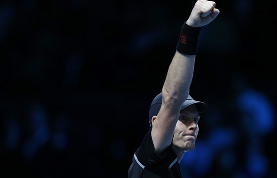 ANO! eský tenista Tomá Berdych slaví výhru nad Ferrerem na Turnaji mistr.