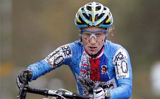 Pavla Havlíková pi závodu en na mistrovství Evropy v cyklokrosu. 