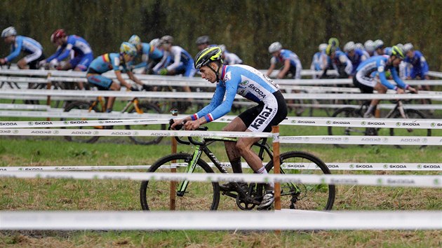 Cyklokrosa Adam oupalk na trati evropskho ampiontu v Mlad Boleslavi. 