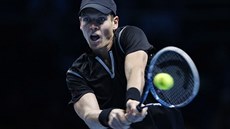 SNAHA. Tomáš Berdych v utkání Turnaje mistrů v Londýně. SNAHA. Tomáš Berdych v utkání Turnaje mistrů v Londýně.