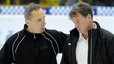 Miloslav Hoava (vlevo) a Radim Rulík, trenéi Litvínova.