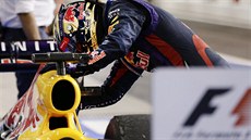DÍKY ZA VECHNO. Sebastian Vettel líbá svj vz poté, co ovládl jedenáctý závod...