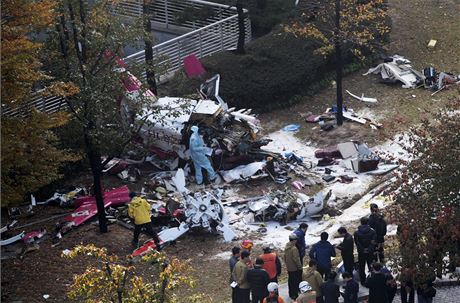 Nehodu vrtulnku v soulskm Gangnamu nepeili piloti. (16. listpadu 2013)