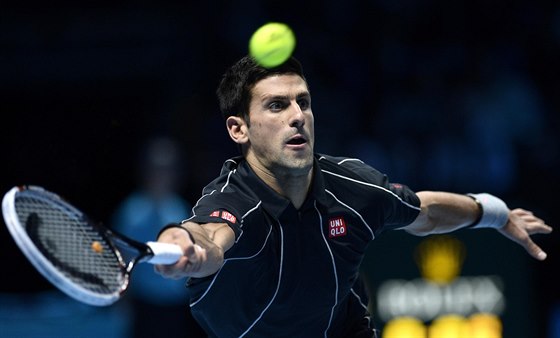 Novak Djokovi bhem semifinále na turnaji mistr
