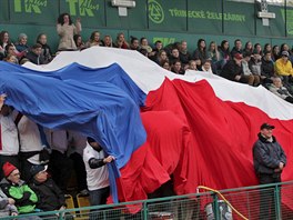 NADENÍ FANOUCI. eské tenisty vítala v Prostjov poetná armáda fanouk.