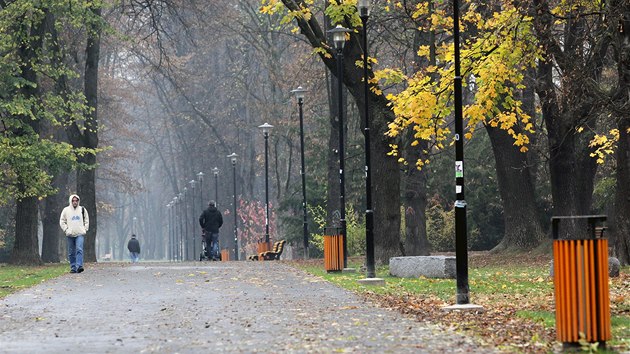 Ostravsk Komenskho sady pat k nejvtm mstskm parkm v esk republice. (13. listopadu 2013)